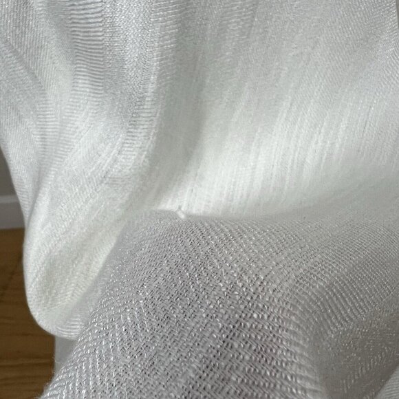 THEORY Midi Skirt White Woven Faux Wrap A Line Herring Linen Blend Size 8 - Picture 12 of 16